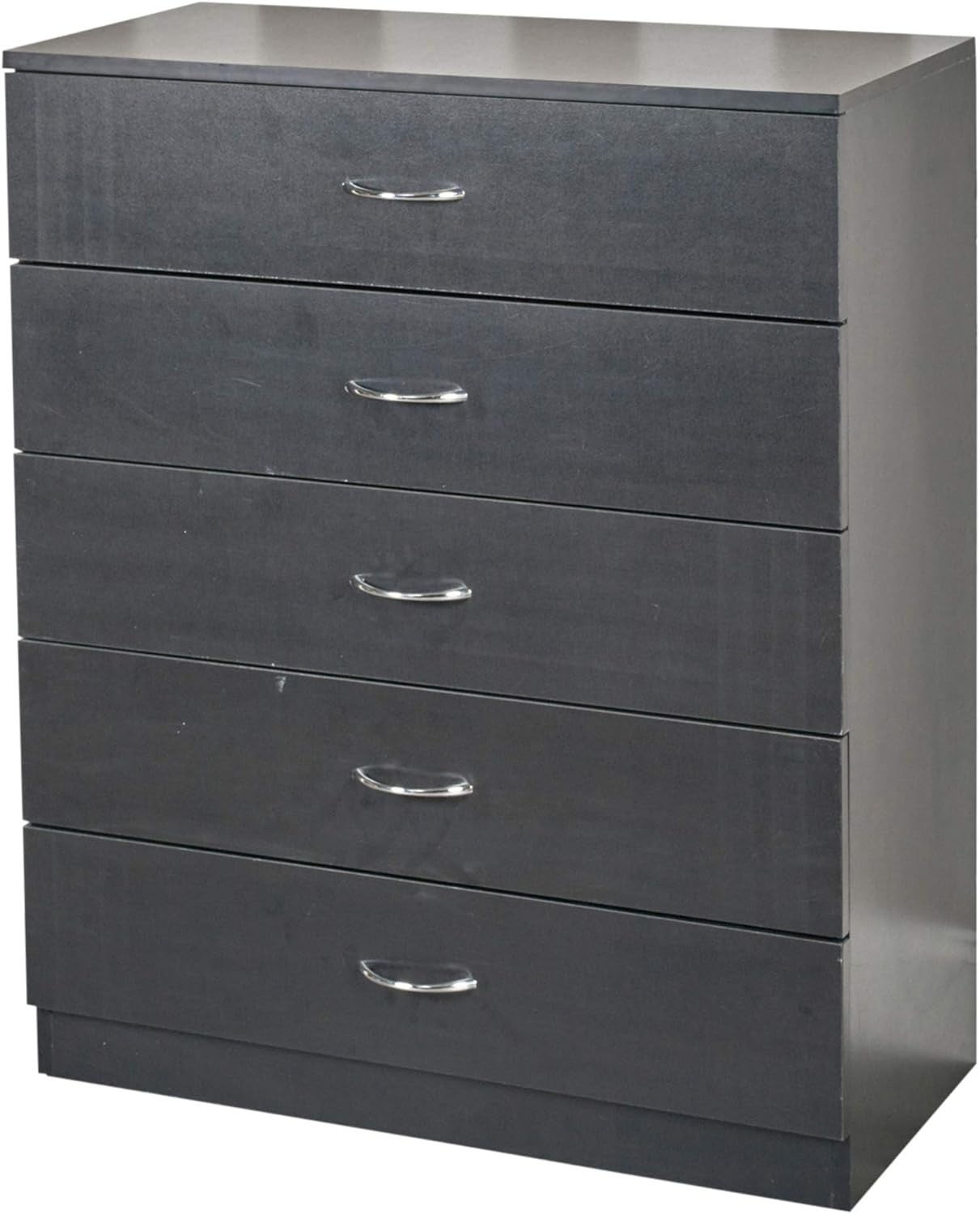 Tall Chest of Drawers Black 5 Drawer Storage Cabinet for Bedroom Hallway