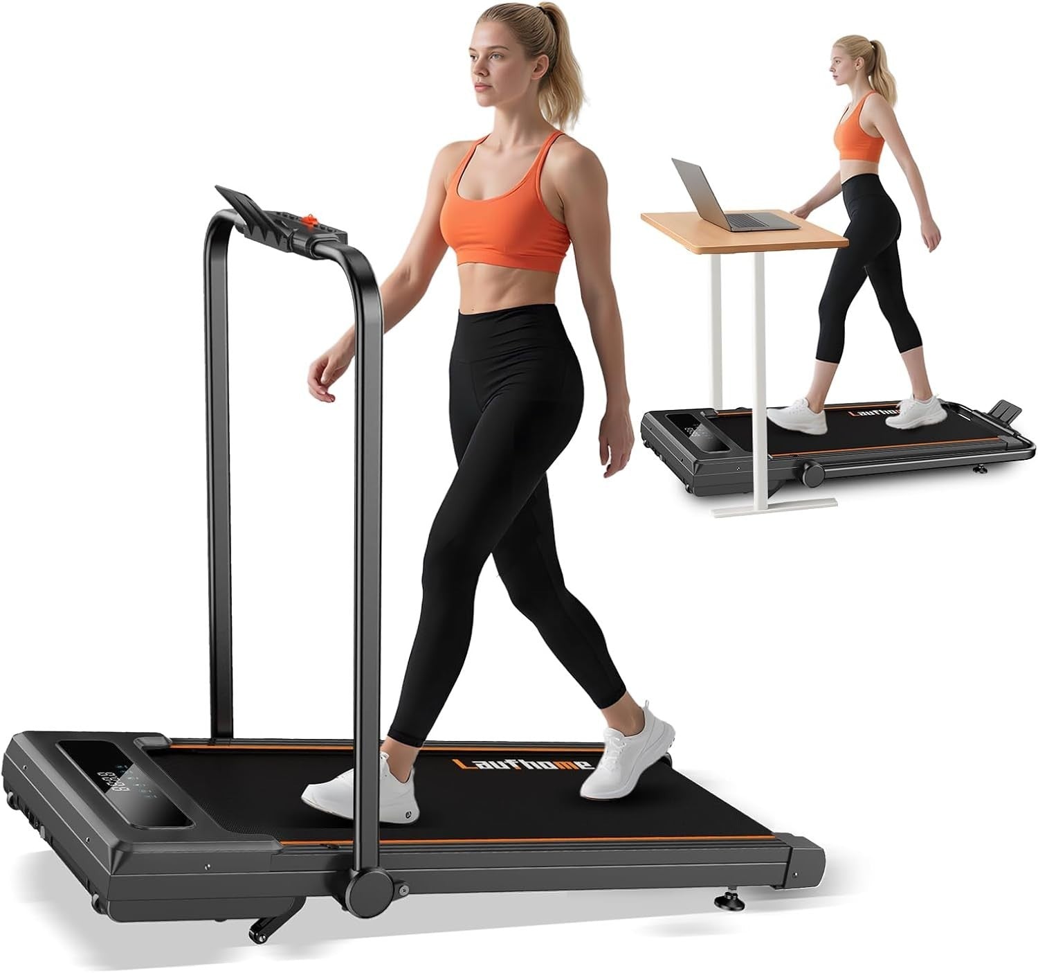 Foldable 12% Incline Treadmill 0.8-12km/h 3HP Quiet Home/Office Gym