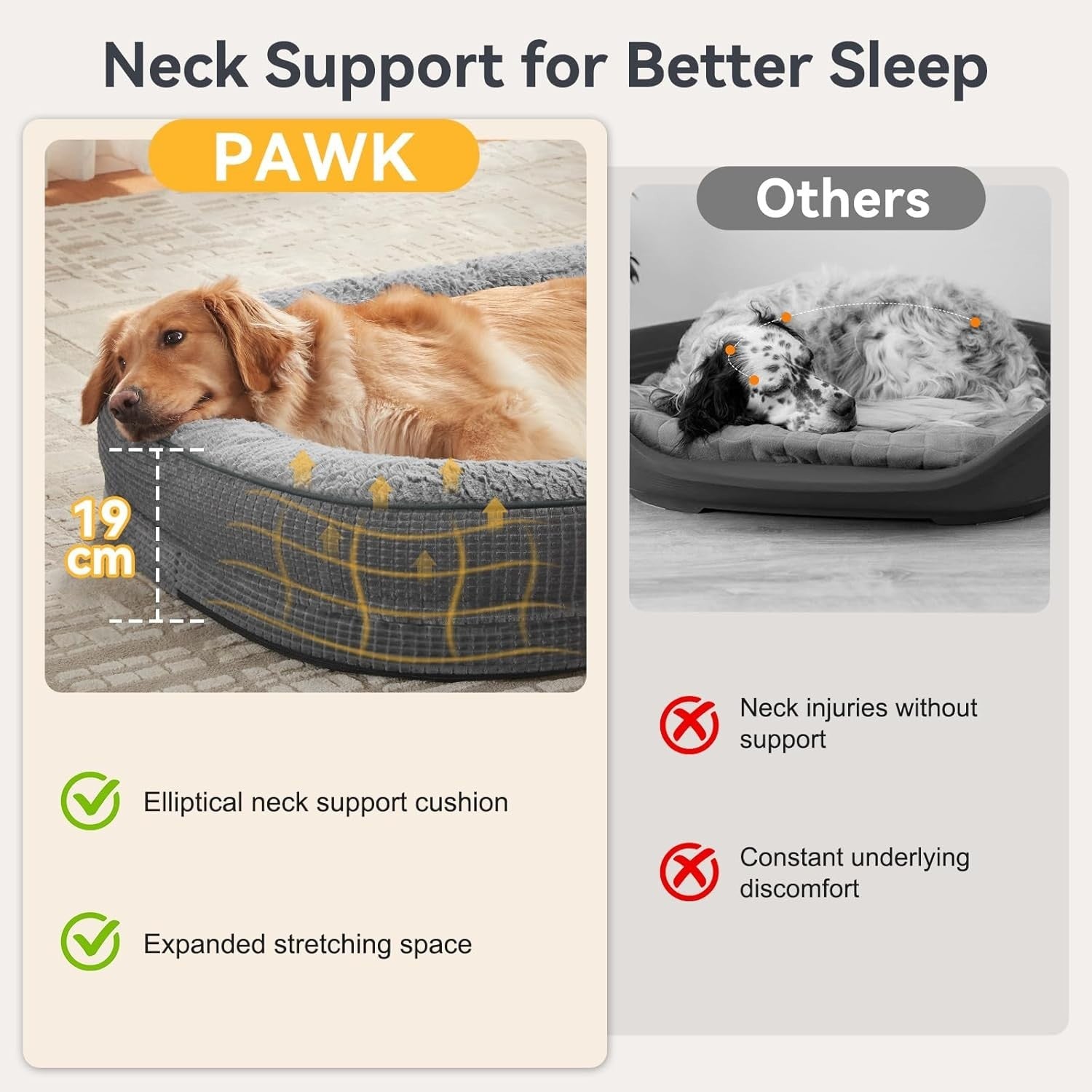XL Orthopedic Memory Foam Dog Bed 107x81x19cm Washable