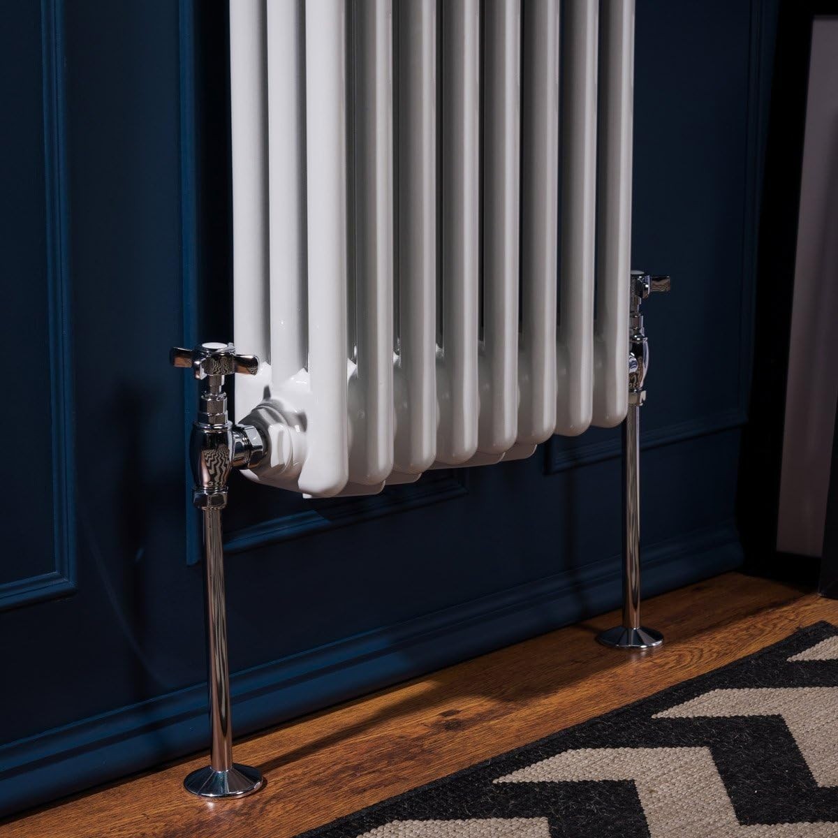 White Triple Column Vertical Radiator 1500x380mm Bathroom