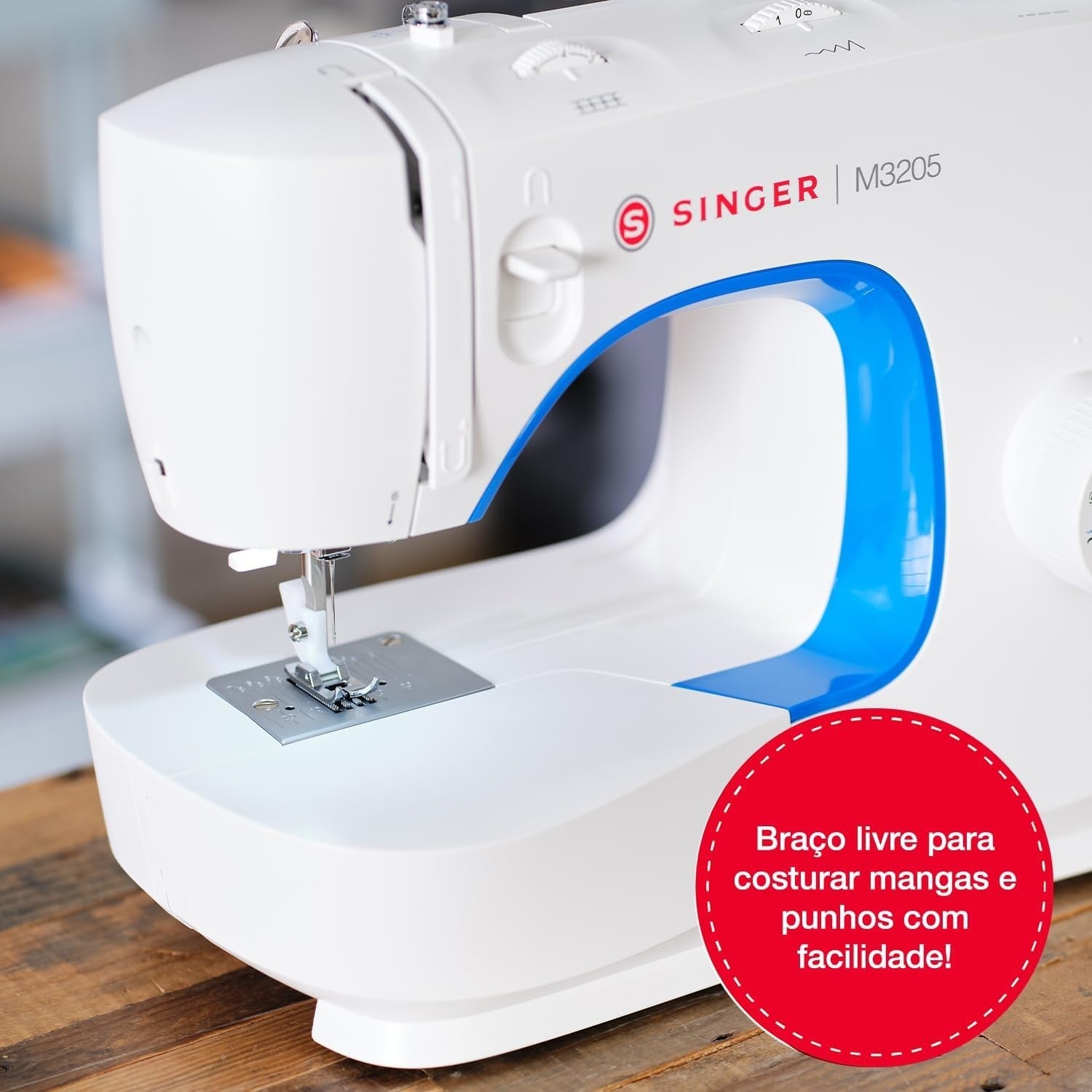 32 Stitch Sewing Machine Automatic Buttonhole Free Arm White