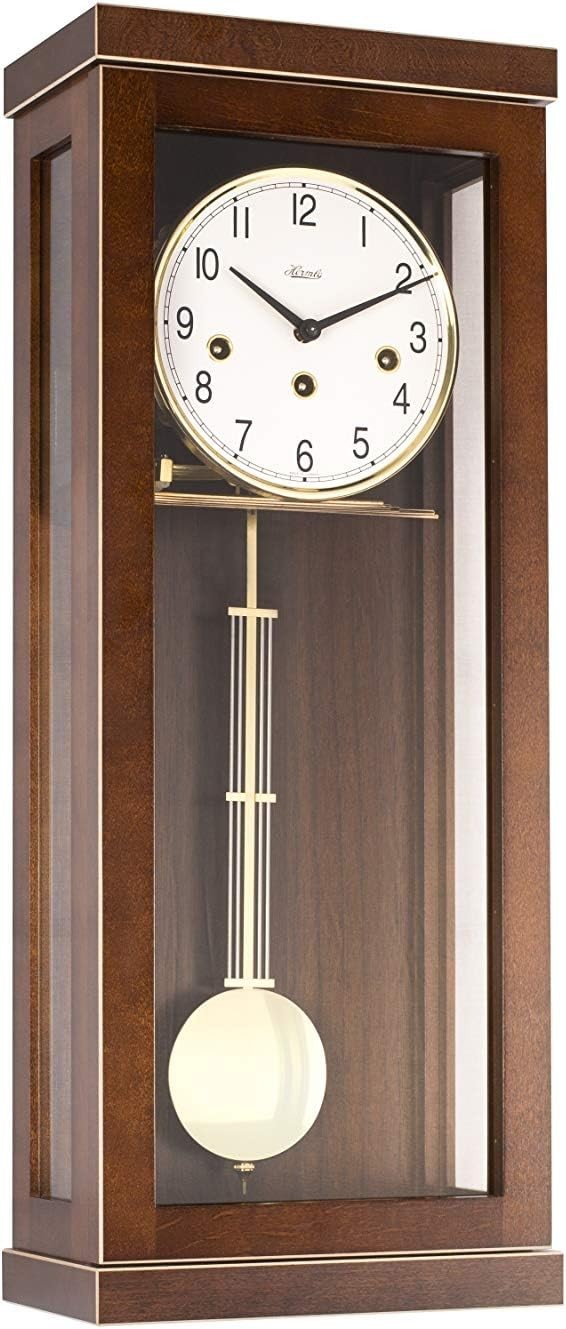 Classic Wooden Pendulum Wall Clock Silent Westminster Melody 57cm Height