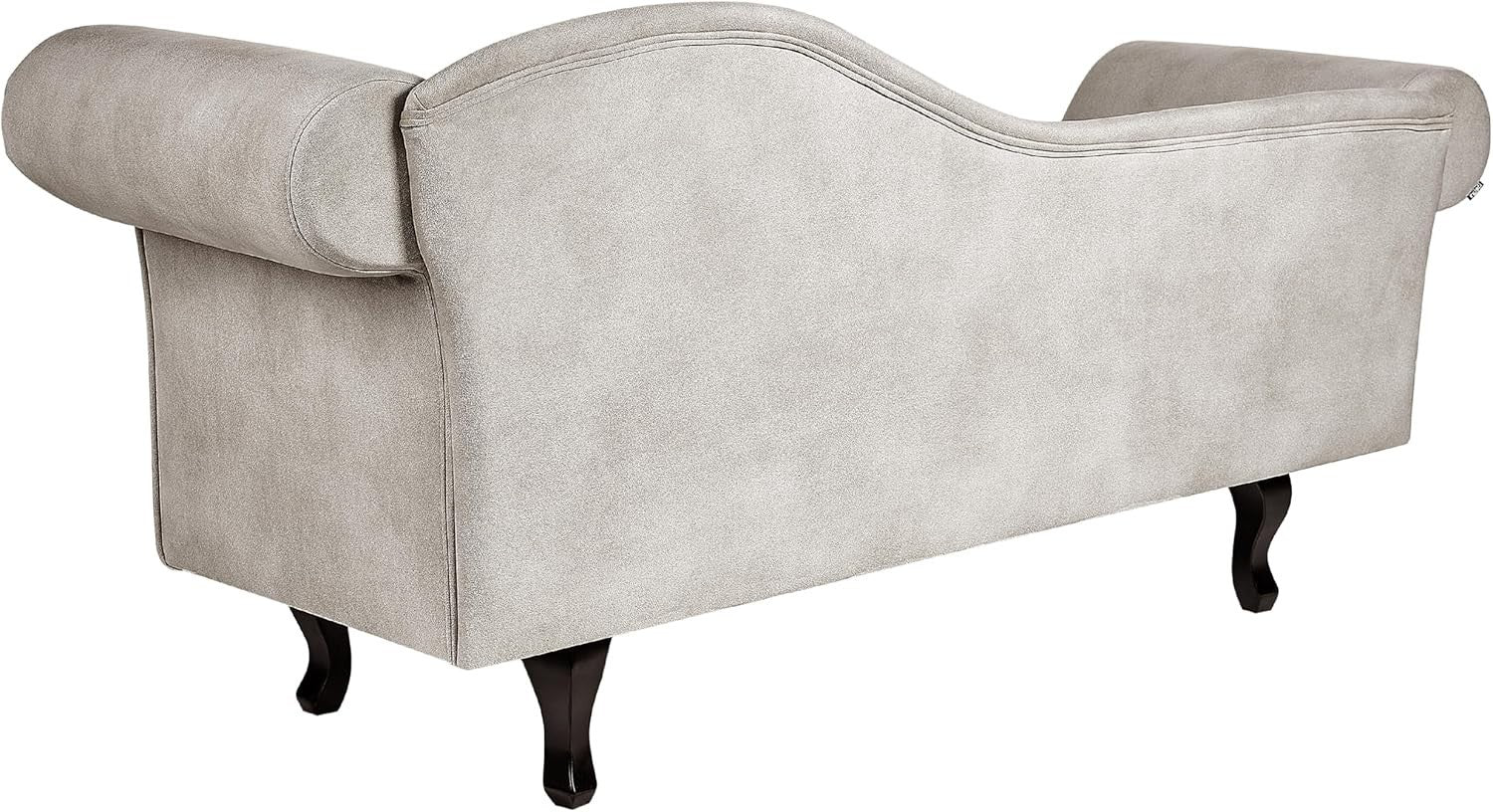 Taupe Velvet Right Hand Chaise Lounge Button Tufted Recliner with Cushion