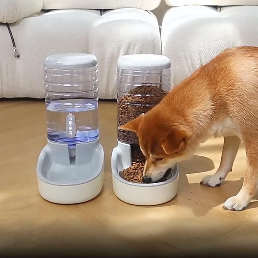 Gravity Pet Feeder Water Dispenser Set 3.8L Food Station for Cats Dogs