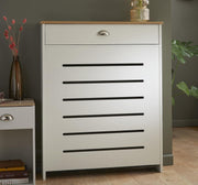 Cream Radiator Cover 78x19x96cm MDF Heating Cabinet | 1 Drawer