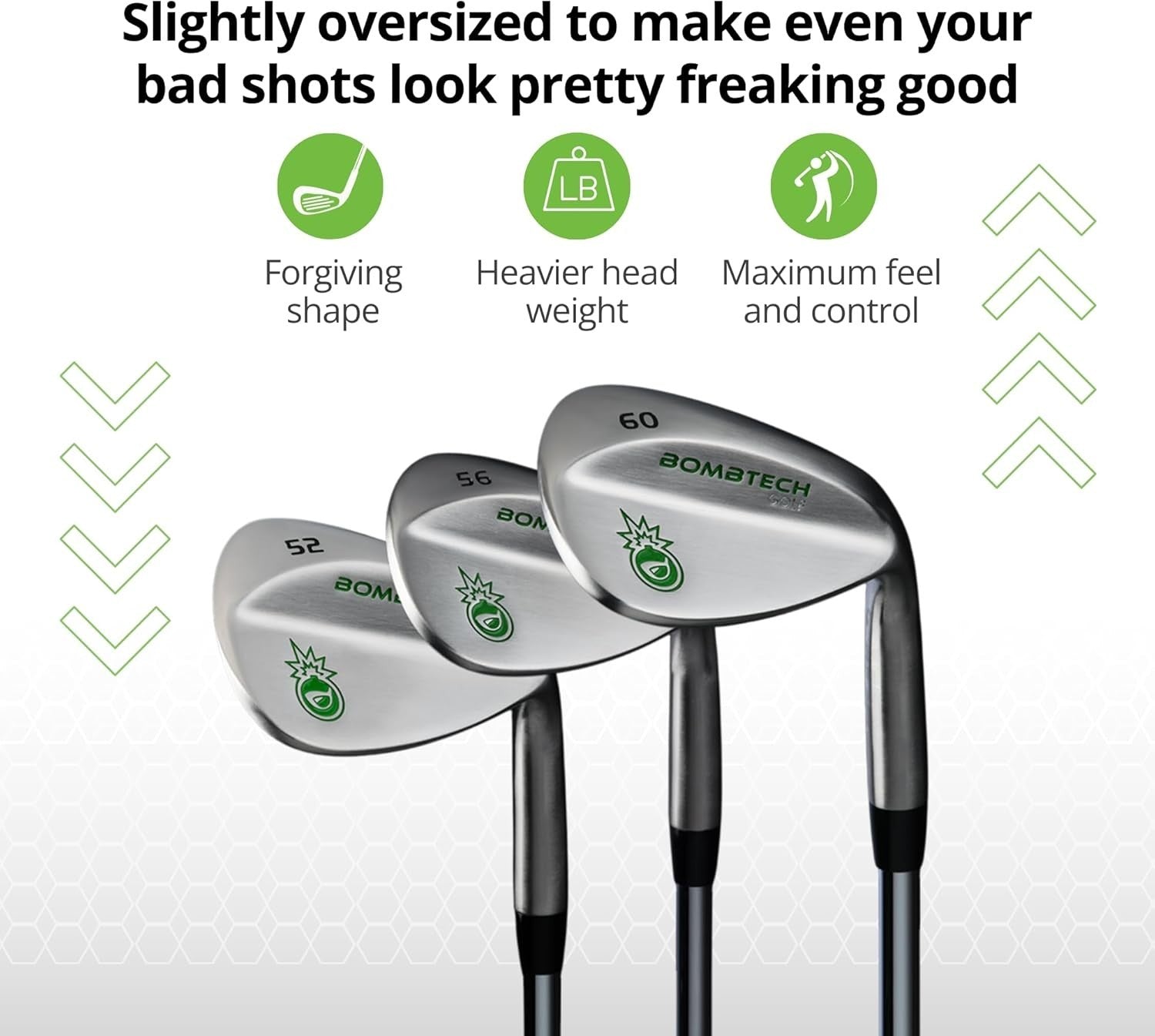 Golf Wedge Set 52 56 60 Degree Oversized Max Spin Forgiving Steel Right