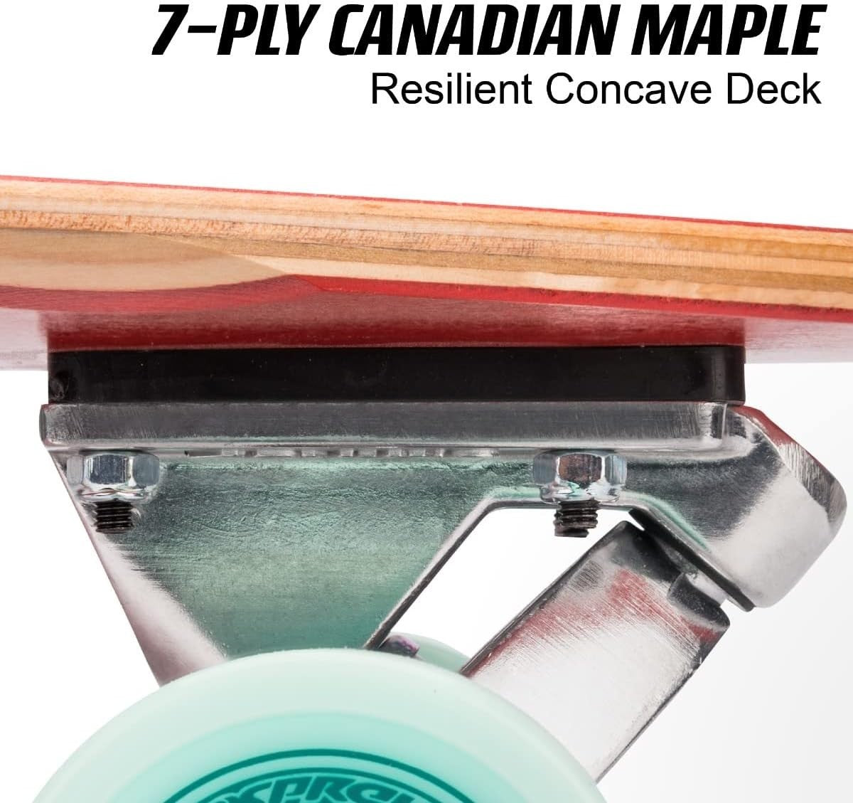 Pintail Longboard 40in Maple Carving Cruiser Skateboard Adult Beginner Ride