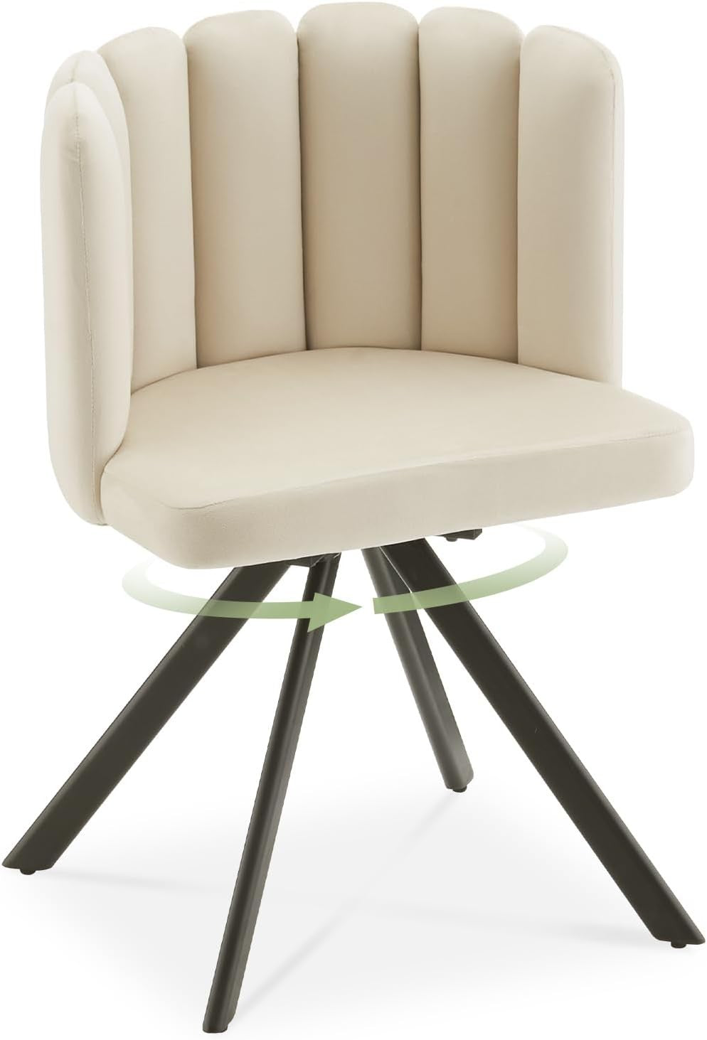 Velvet Swivel Tub Chair Metal Legs Vanity Accent Armchair