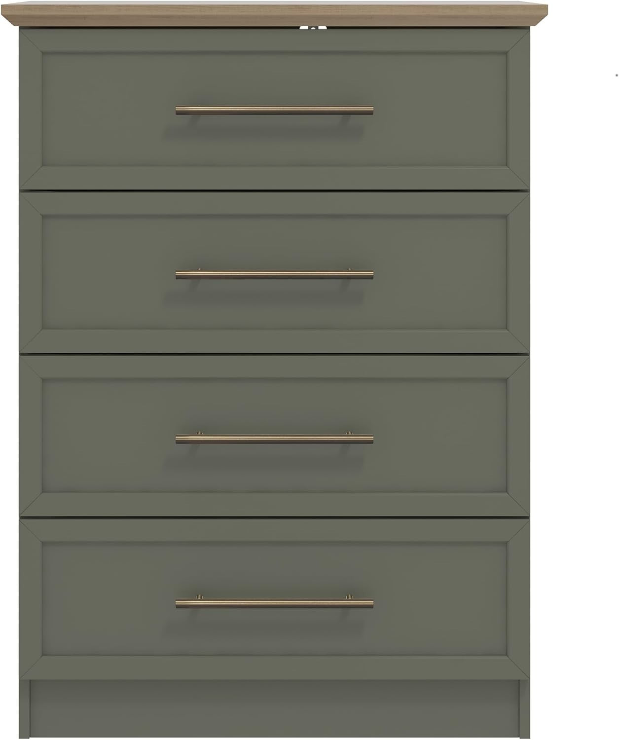 4 Drawer Storage Chest - Bedroom, Hallway & Entryway Organizer, Kale Green