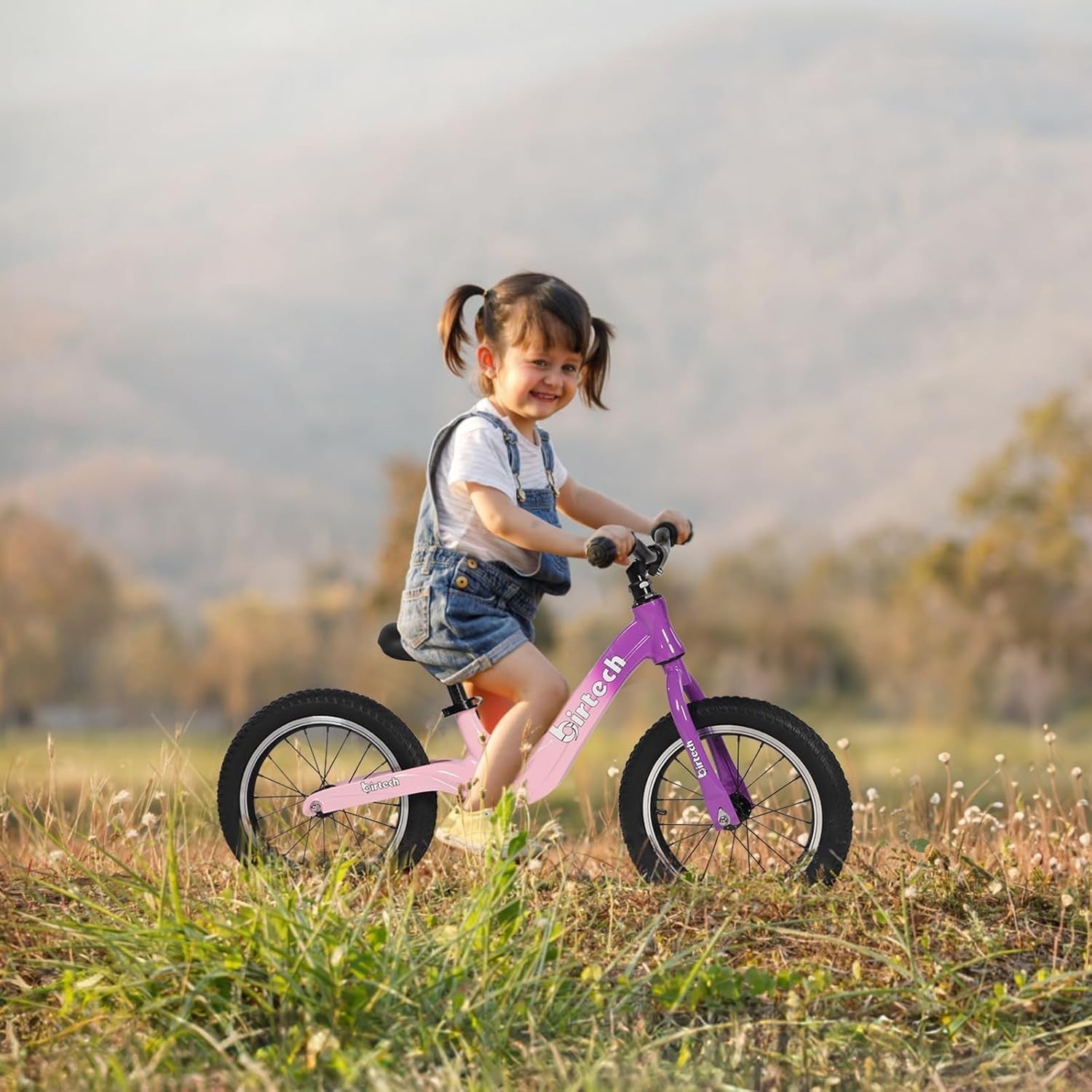 14 Inch Balance Bike Kids Air Tire Training Bicycle Adjustable Age 3-6