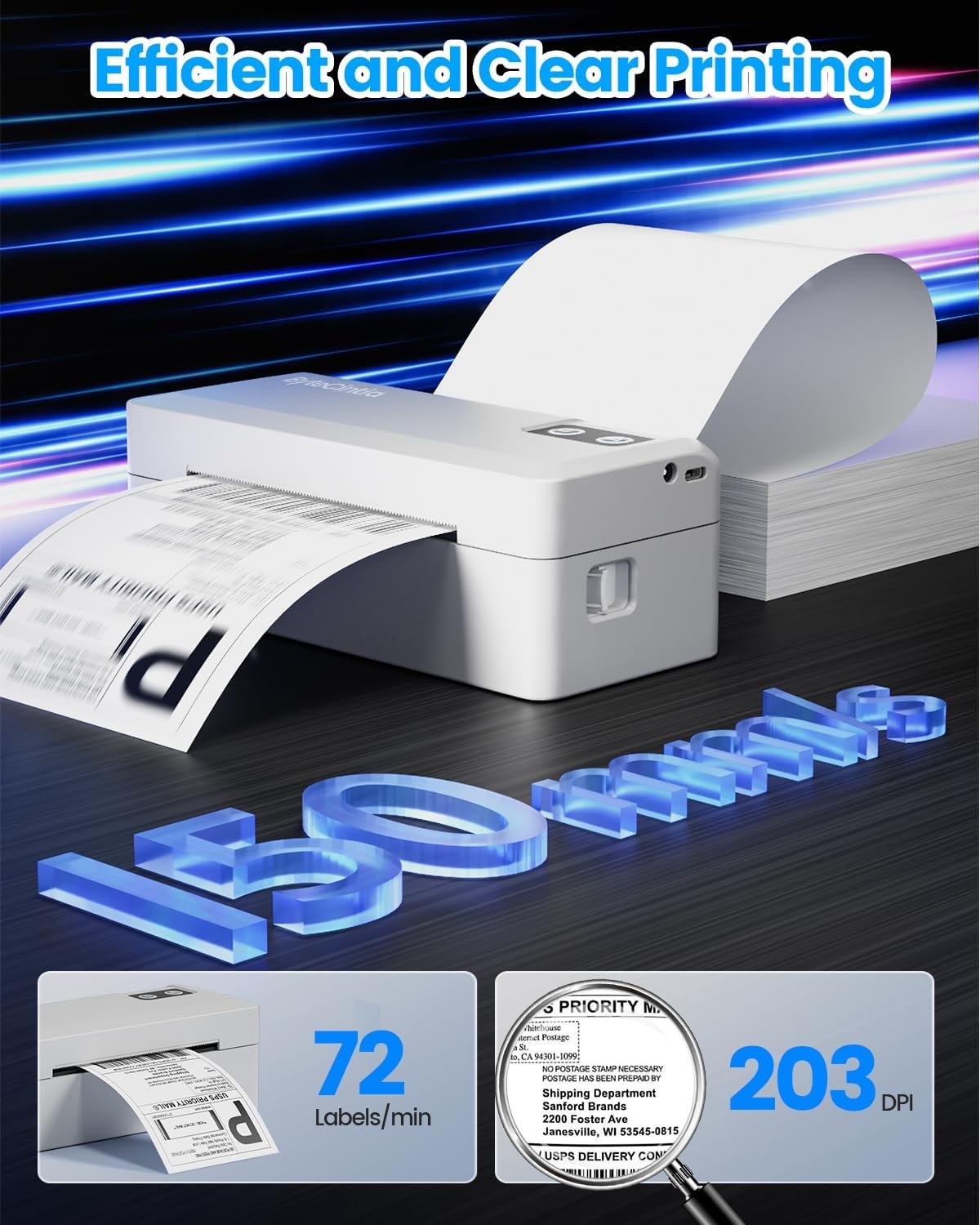 Bluetooth Shipping Label Printer 4x6 Wireless USB