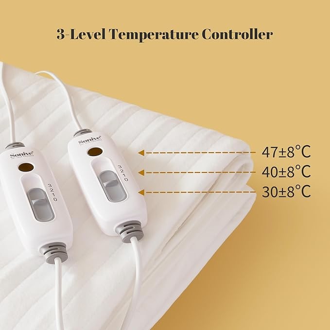 Super King Electric Heated Underblanket Dual Control Fast Heat Washable