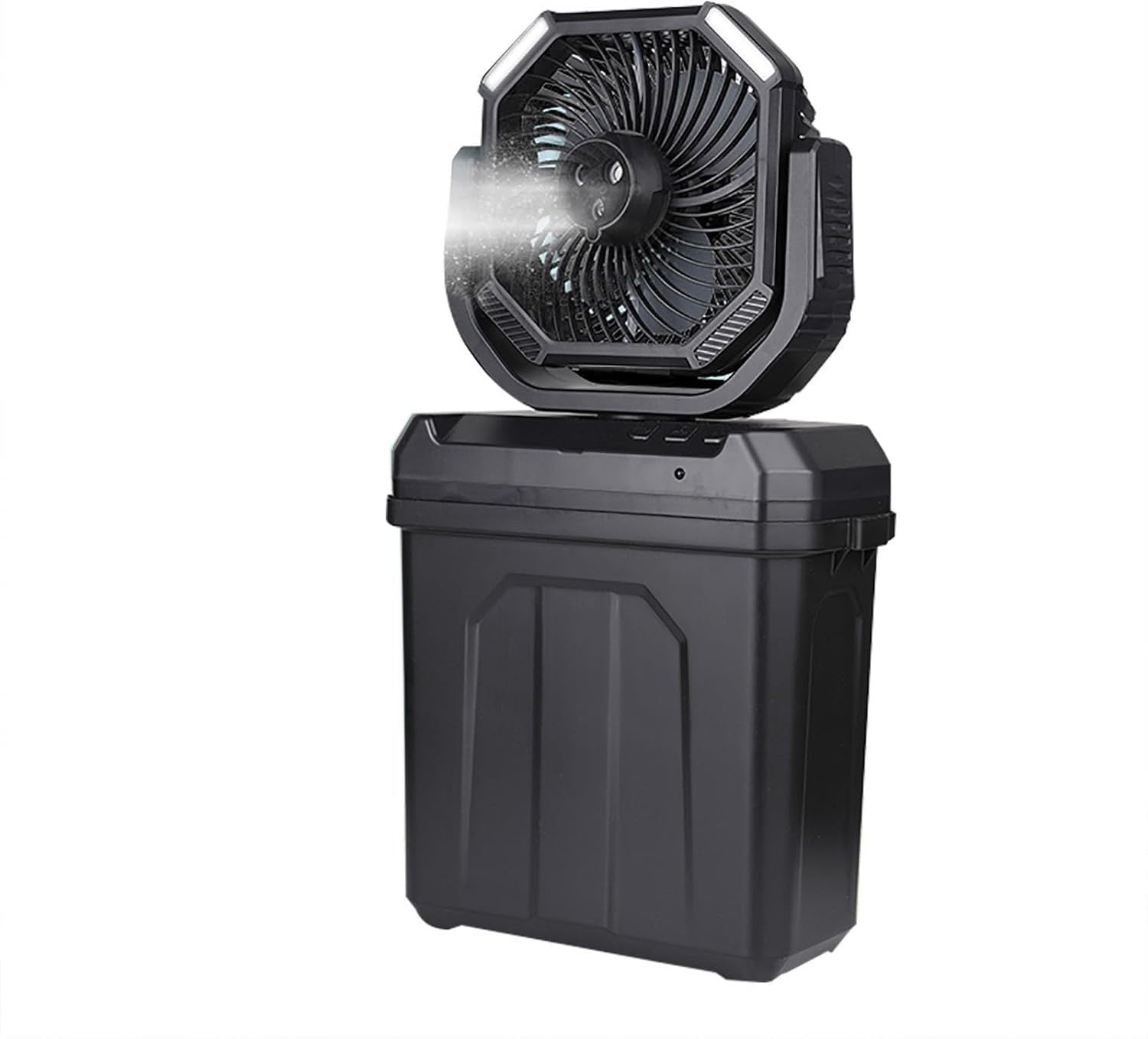 Portable 30000mAh Misting Fan – 6L Bucket LED Cooling w/ Rechargeable Battery