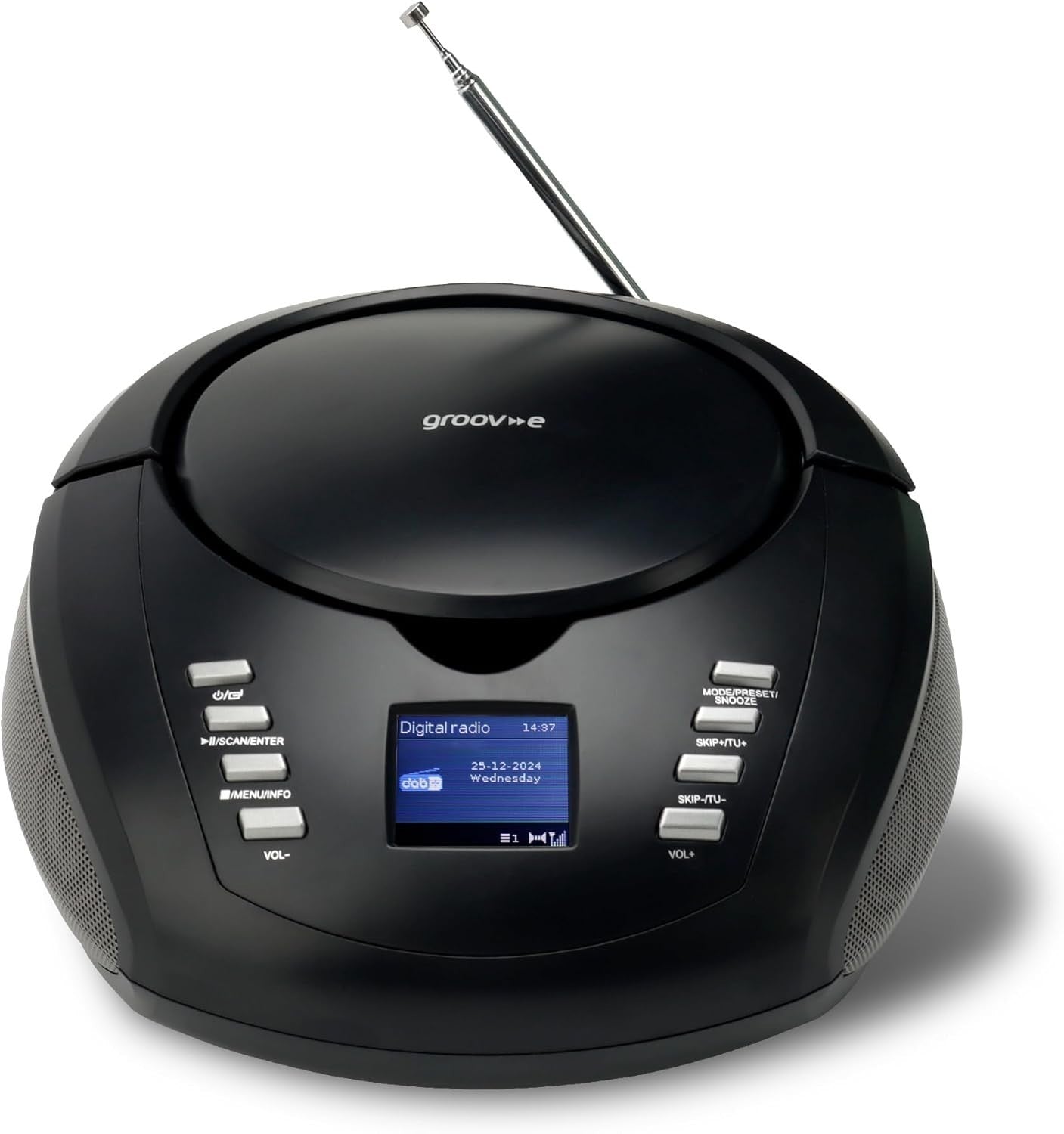 Portable DAB Boombox CD Player with Bluetooth, Radio & Alarm Clock