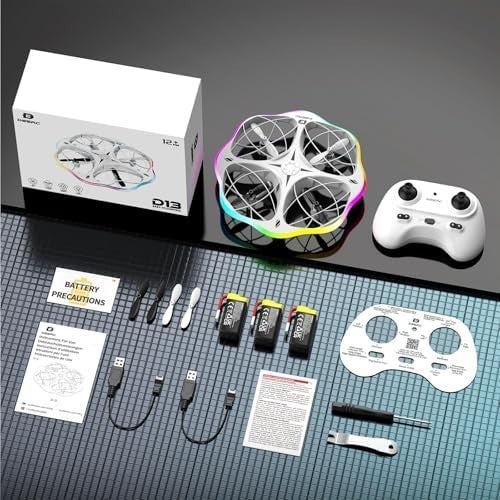 DEERC D13 Kids Mini Drone, LED Lights, Obstacle Avoidance, 21 Min Flight