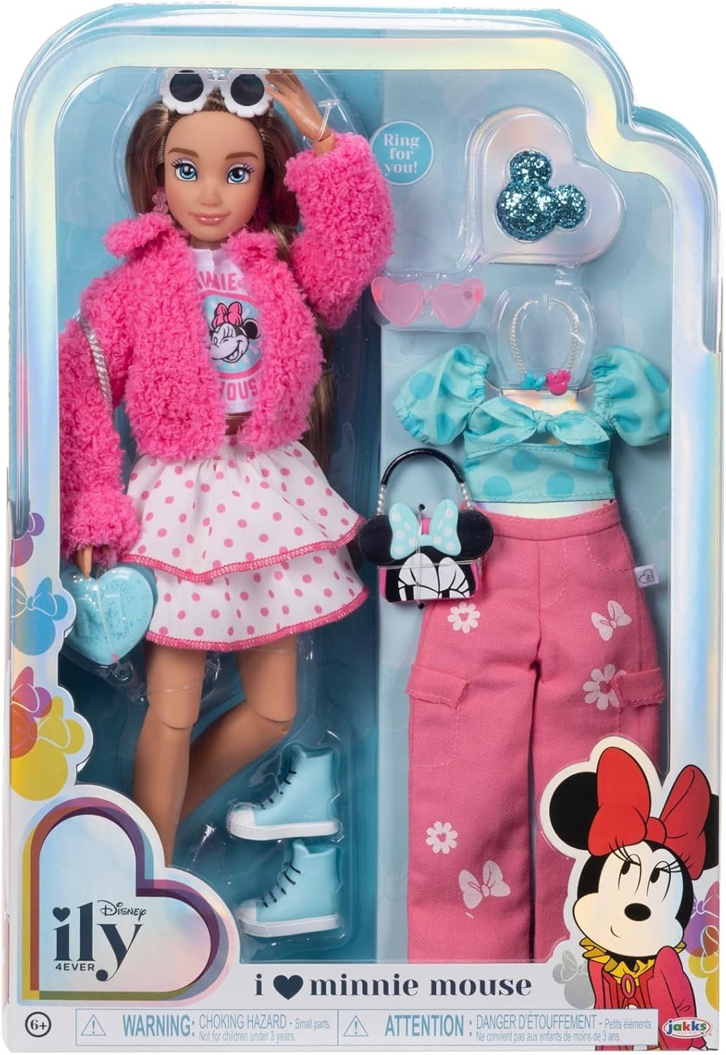 Articulated Fashion Doll 11.5in Mix Match Outfits Glitter Ring Gift
