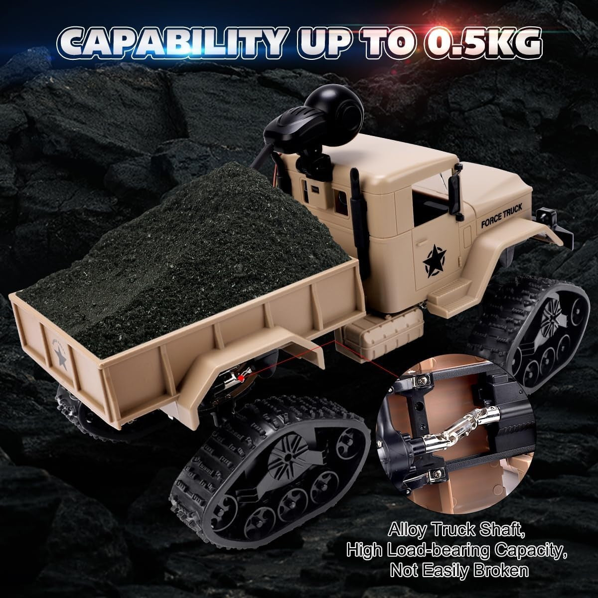 4WD RC Car w/ WiFi Camera 720P FPV 1:16 Off Road Truck 20km/h Kids Gift