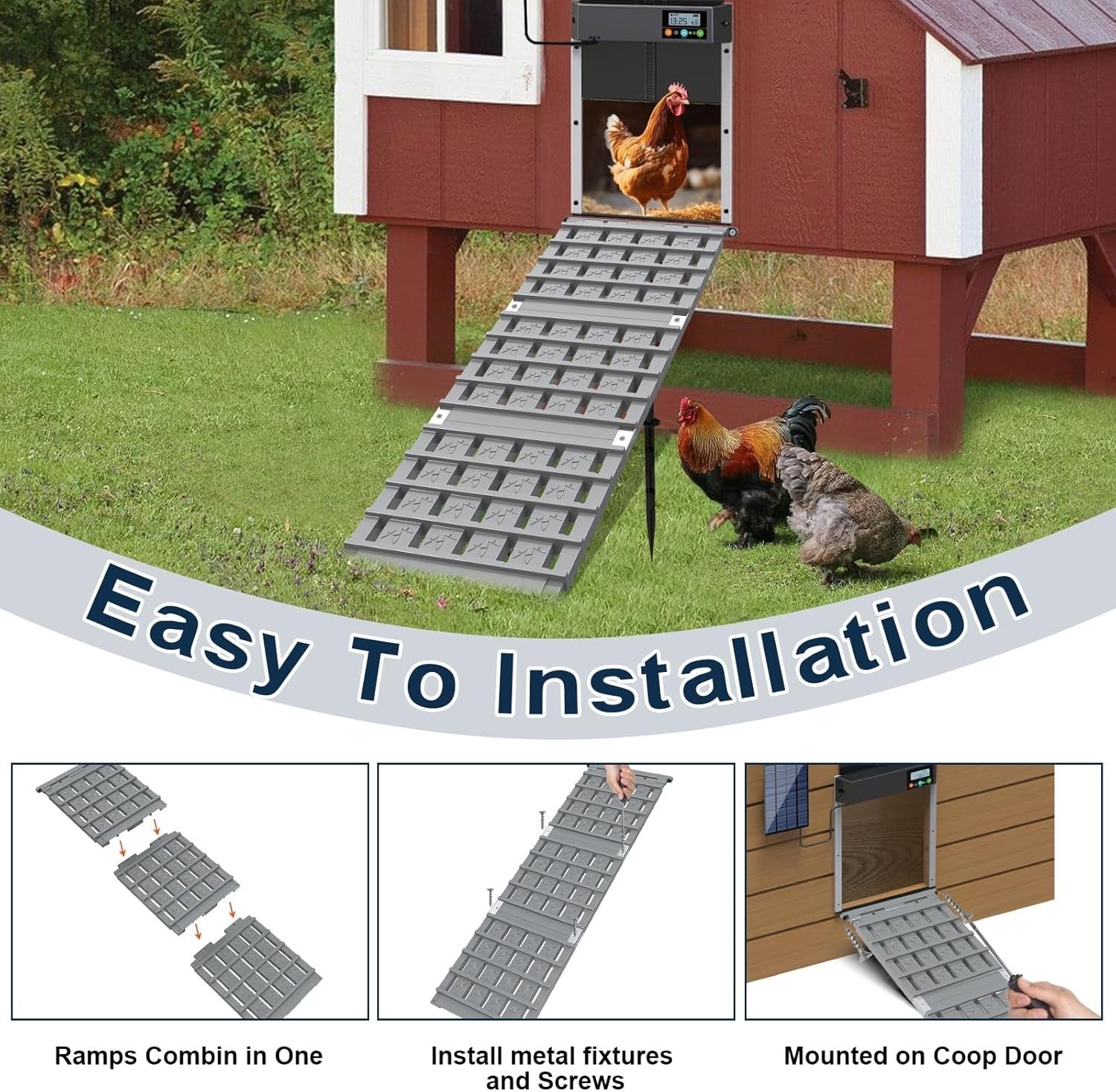 Adjustable Chicken Coop Ramp Ladder Non Slip Waterproof