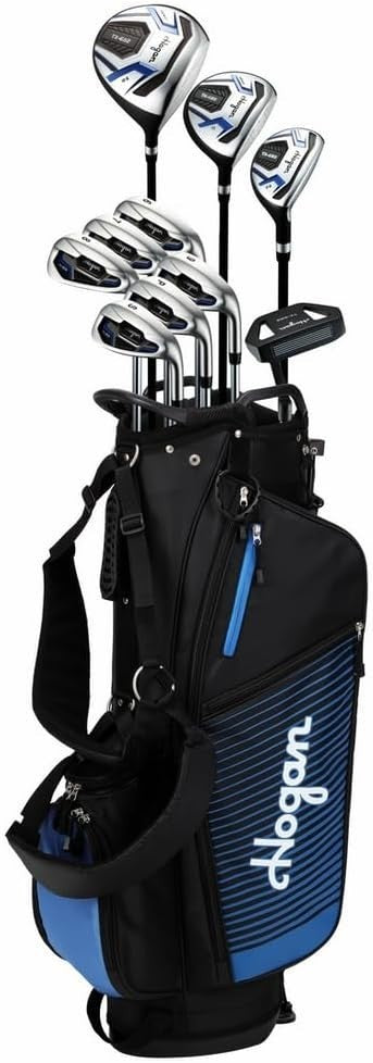 Mens Left Hand Complete Golf Club Set Regular Flex Graphite Steel Stand Bag