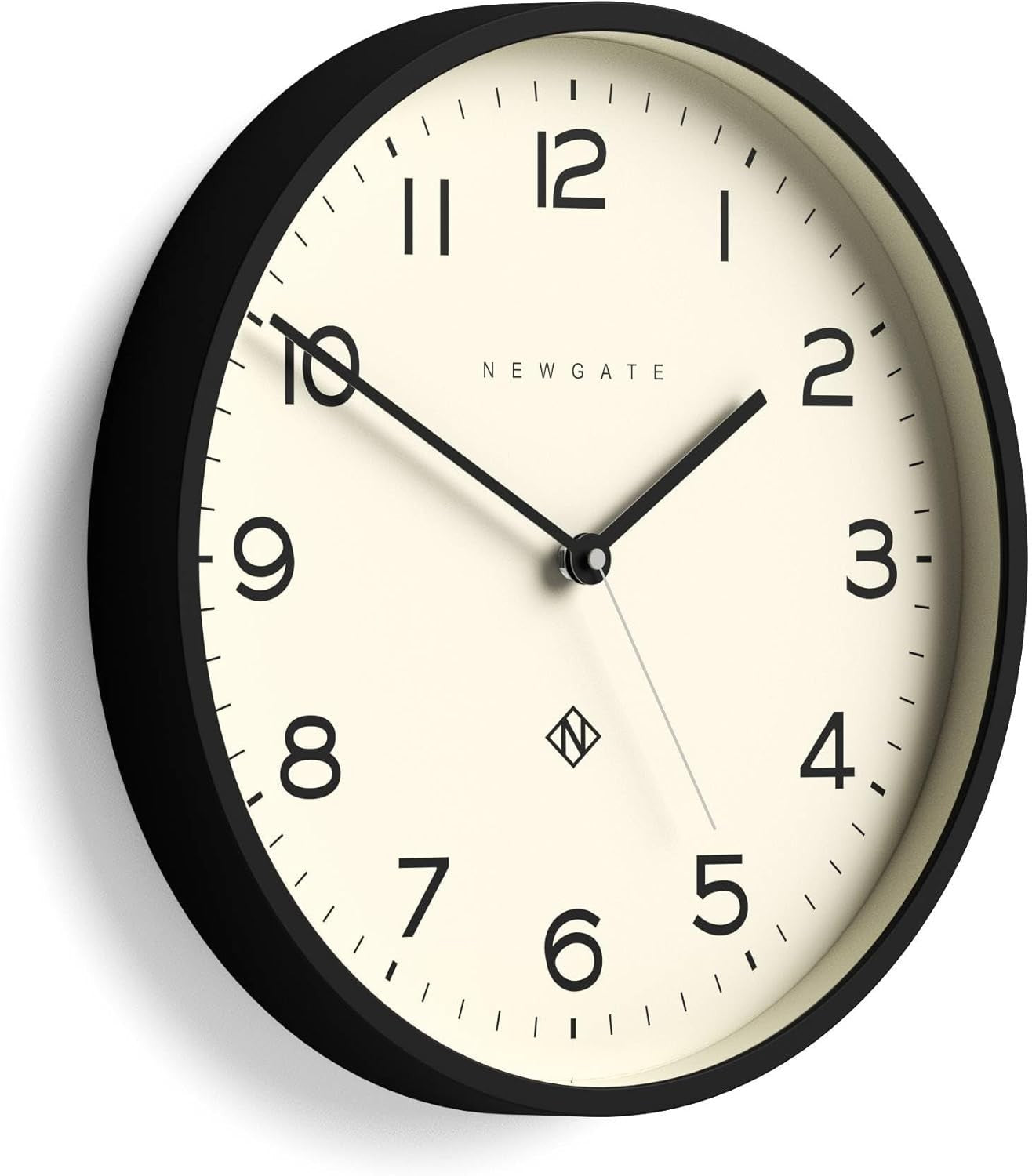 Modern Round Kitchen Wall Clock - Easy Read Numbers, Silent Battery Operated