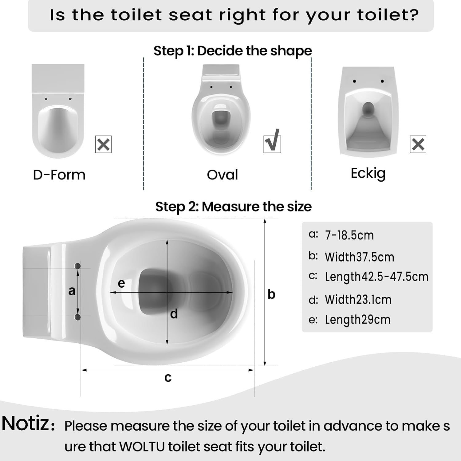 O-Shaped Toilet Seat Soft Close Quick Release Anti-Bacterial Adjustable Hinges