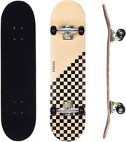 31" Maple Double Kick Skateboard Beginners Kids Teens Adults w/ T-Tool
