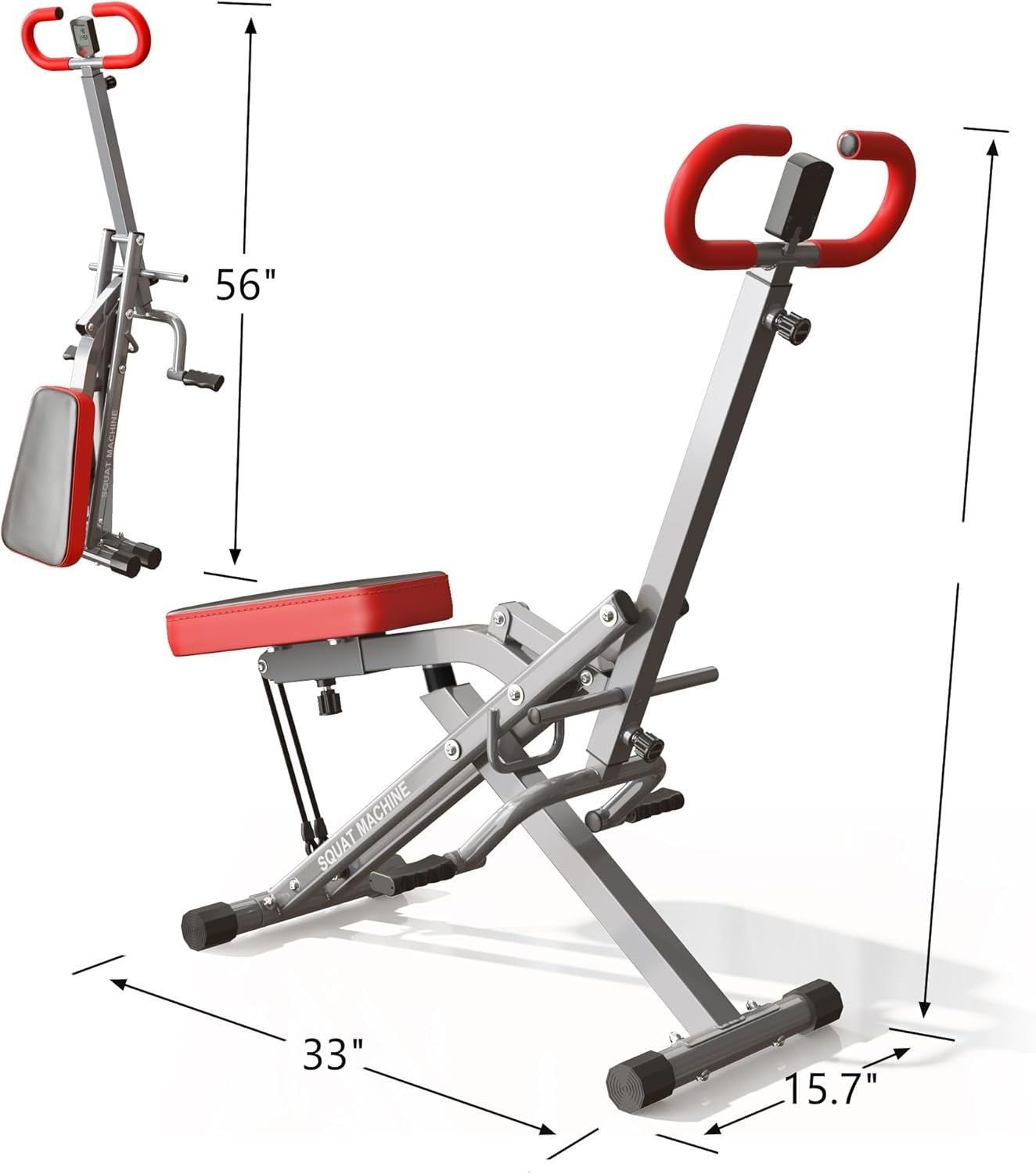 Squat Assist Trainer Rowing Machine Home Gym Glutes Legs Workout 330lbs
