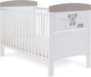 Convertible Cot Bed with Adjustable Height Toddler Bed 140x70cm Koala Grey