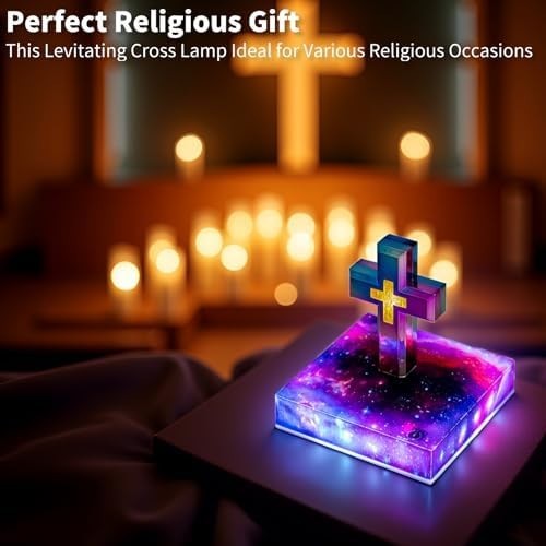Magnetic Levitating Cross Lamp 360° Floating LED Touch-Control Night Light