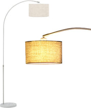 Arched Floor Lamp Adjustable Height Fabric Shade Standing Light E27