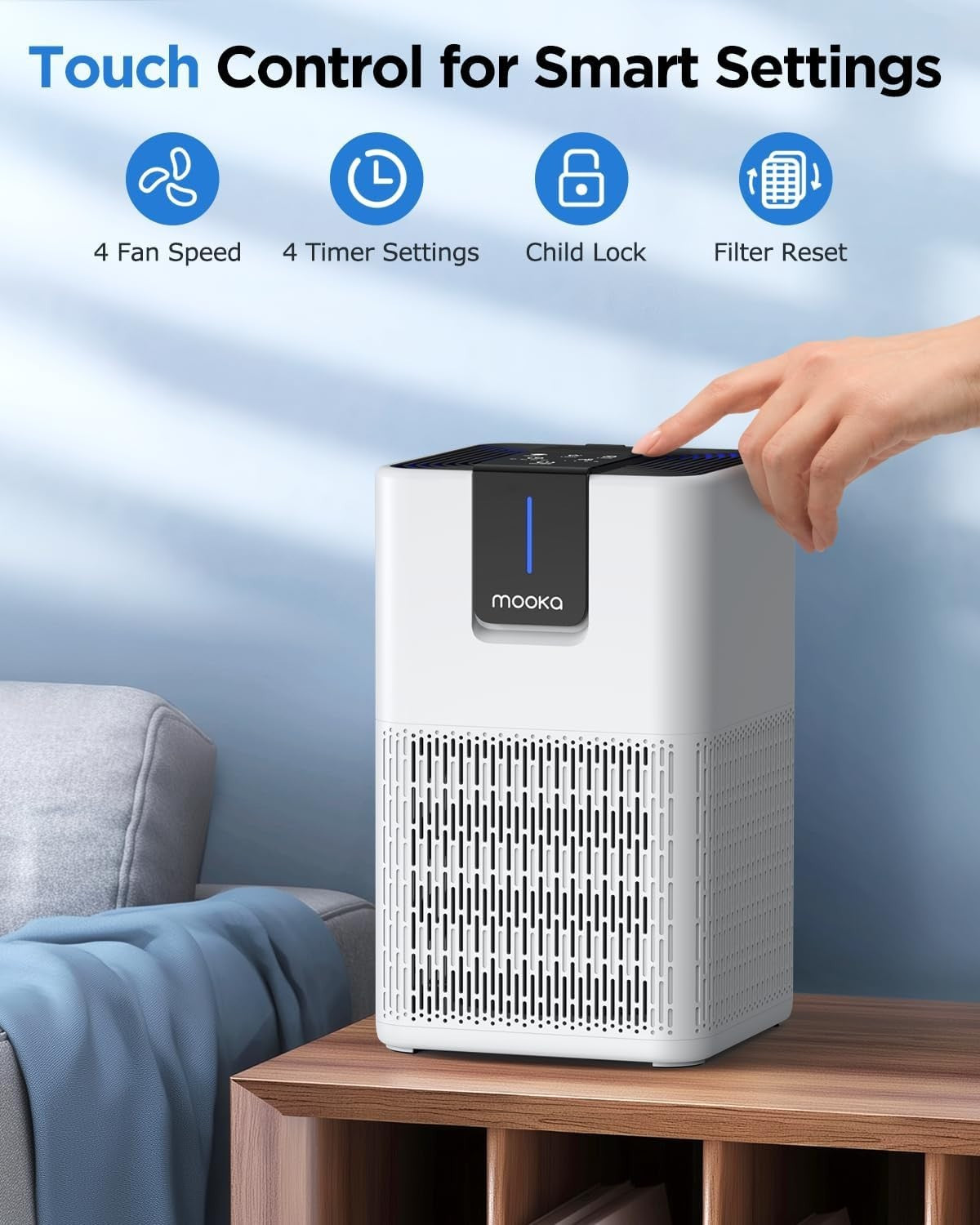 H13 HEPA Air Purifier Large Room 1250ft² Ultra Quiet Aroma Pets