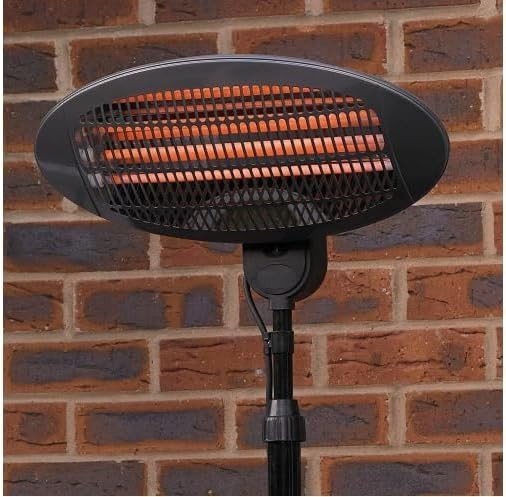 Outdoor Electric Patio Heater 2KW Free Standing Adjustable Height Waterproof