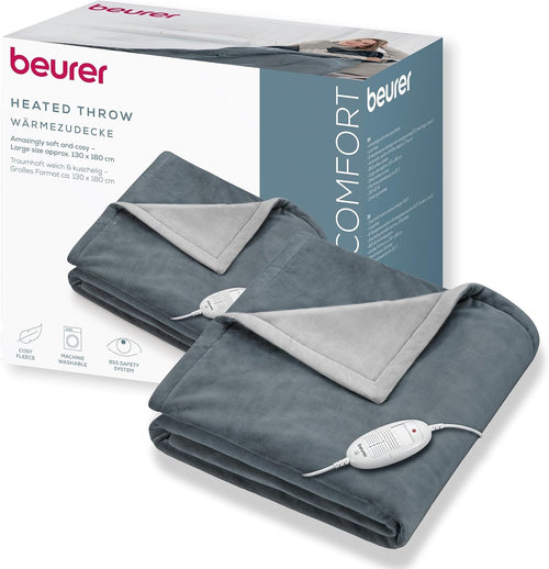 Electric Heated Throw Blanket 6 Heat Settings Auto Shut Off Soft Fleece
