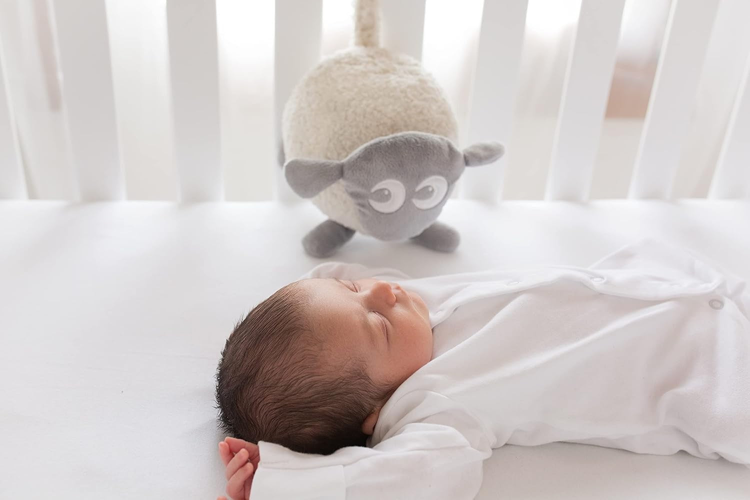 Baby Sleep Aid White Pink Noise Plush Night Light Womb Heartbeat Soother
