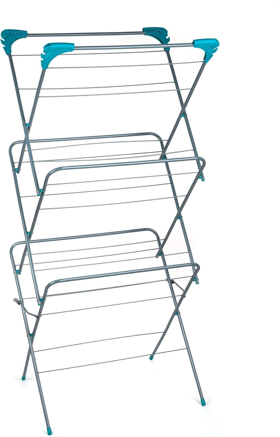 3 Tier Clothes Airer Folding Indoor Laundry Drying Rack with Side Wings