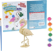 3D Wooden Animal Puzzle Kit for Kids, Paint & Build Craft Set, Educational