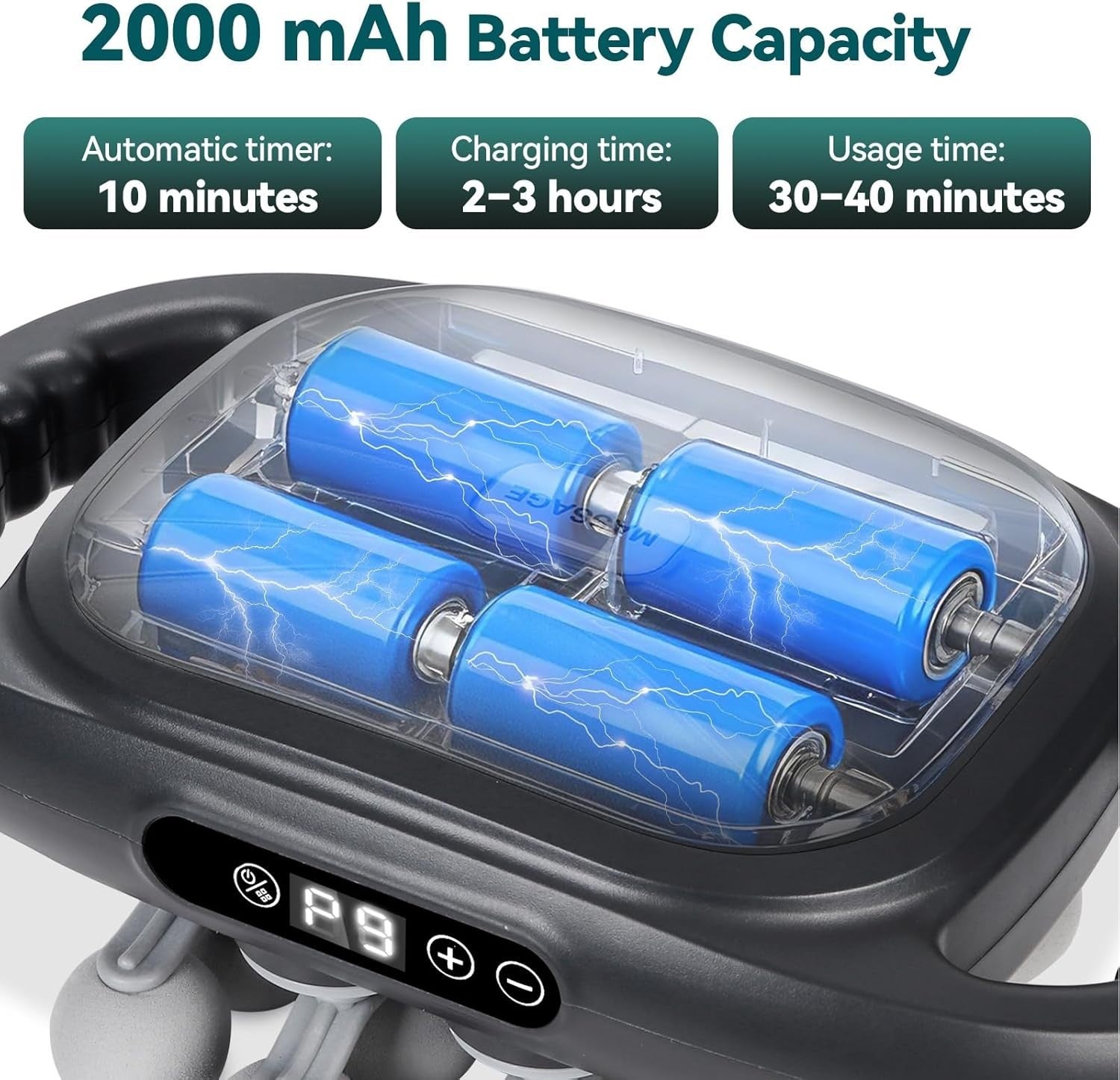 Deep Tissue Massage Gun 16 Head Muscle Massager 9 Speeds Pain Relief Recovery