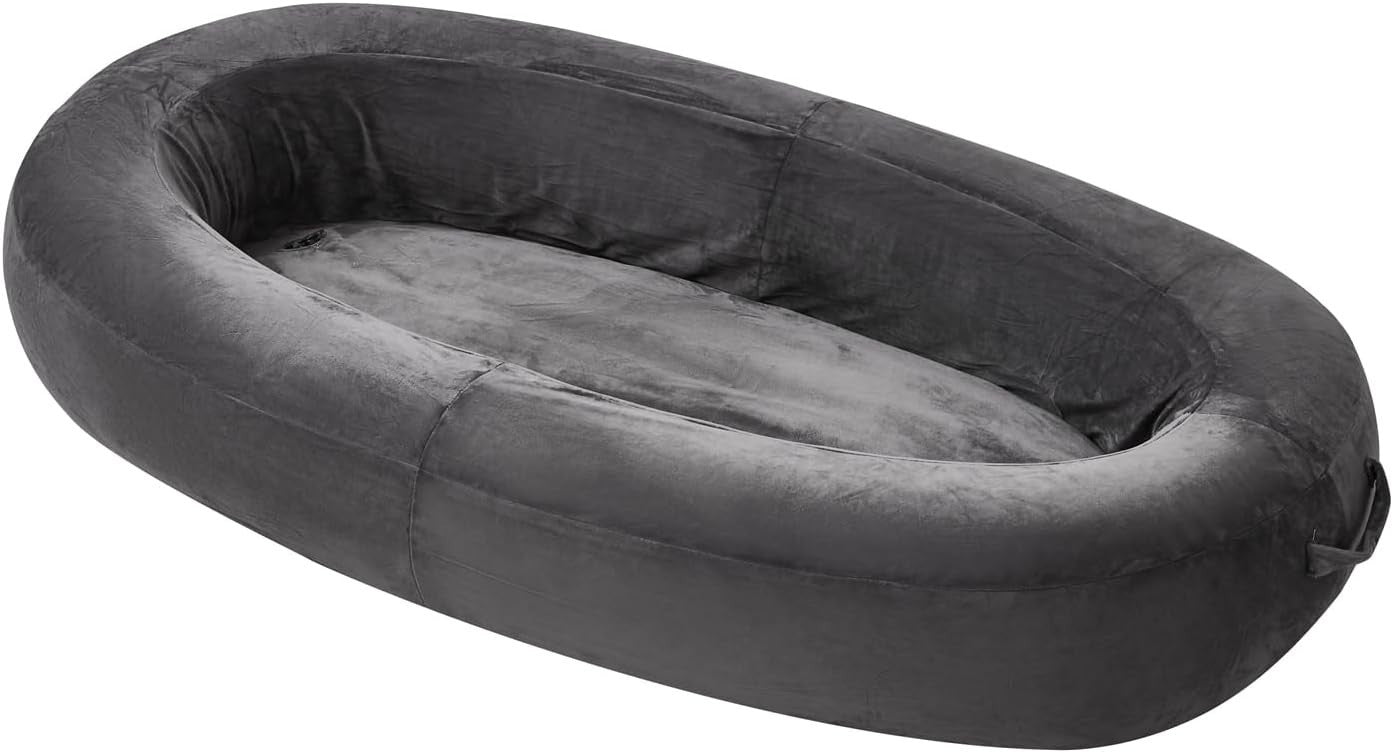 Inflatable Adult Human Pet Bed – Fluffy Velvet Orthopaedic Comfort