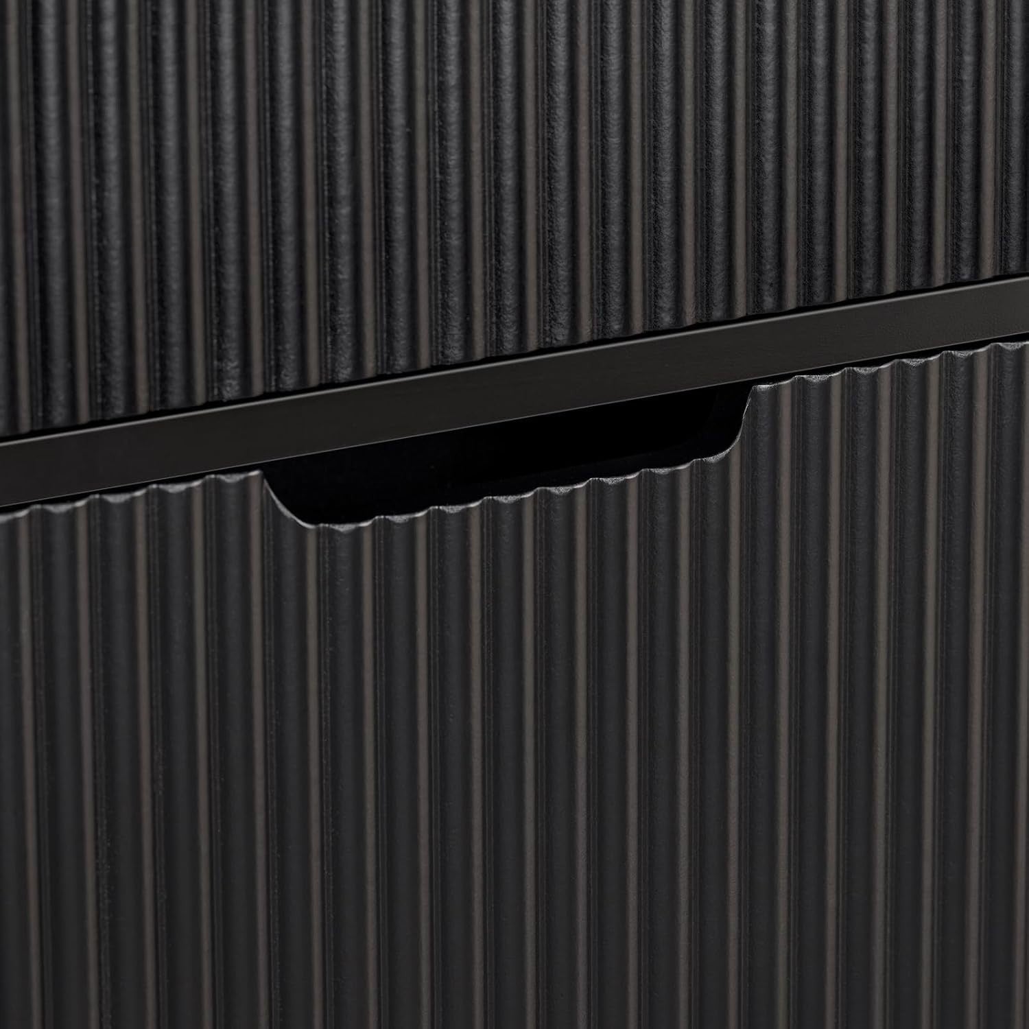 Slim Black Shoe Cabinet 2 Flip Drawers Narrow Hallway Storage 19cm Deep
