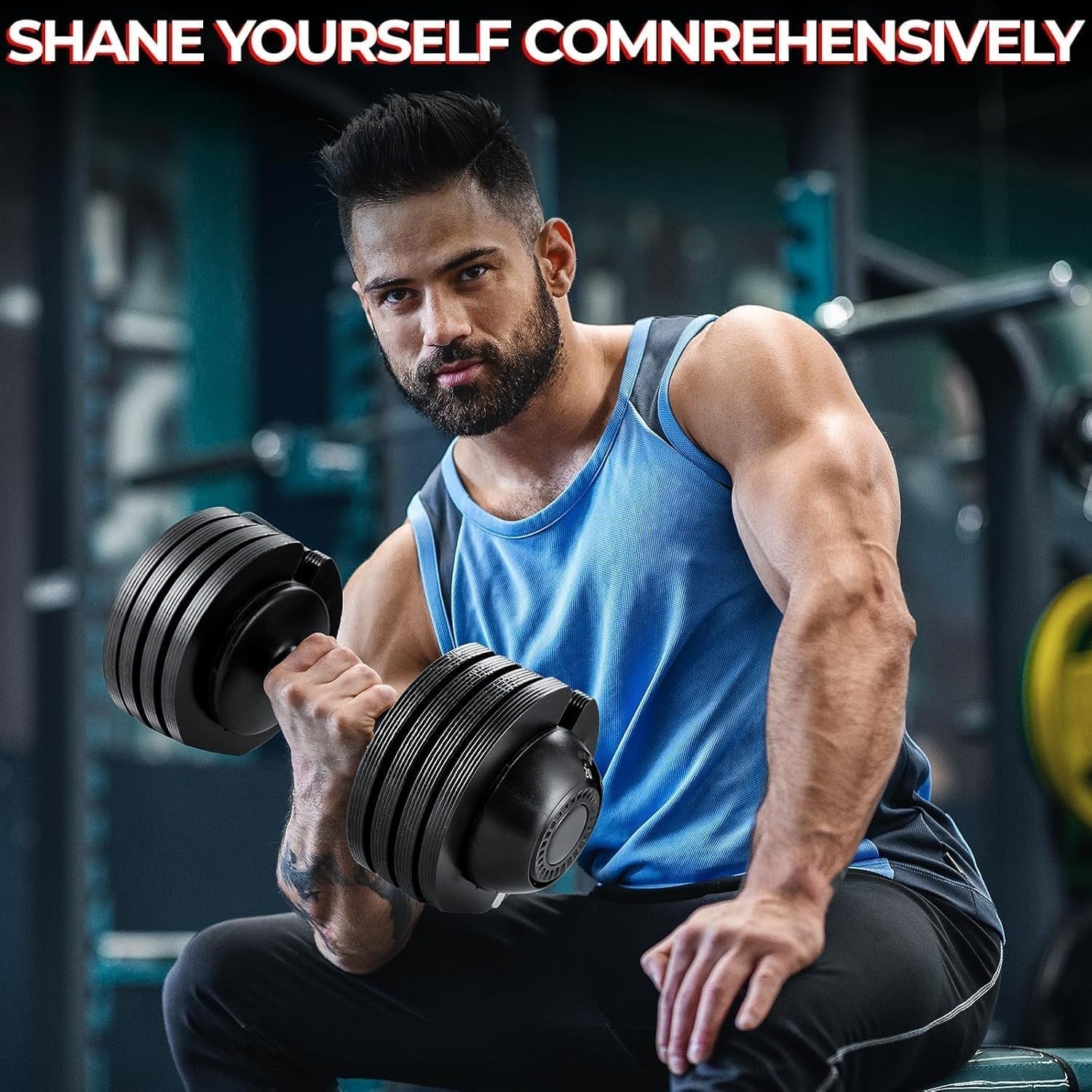 40kg Adjustable Dumbbell Set Pair 5-in-1 Quick Change Non-Slip Home Gym