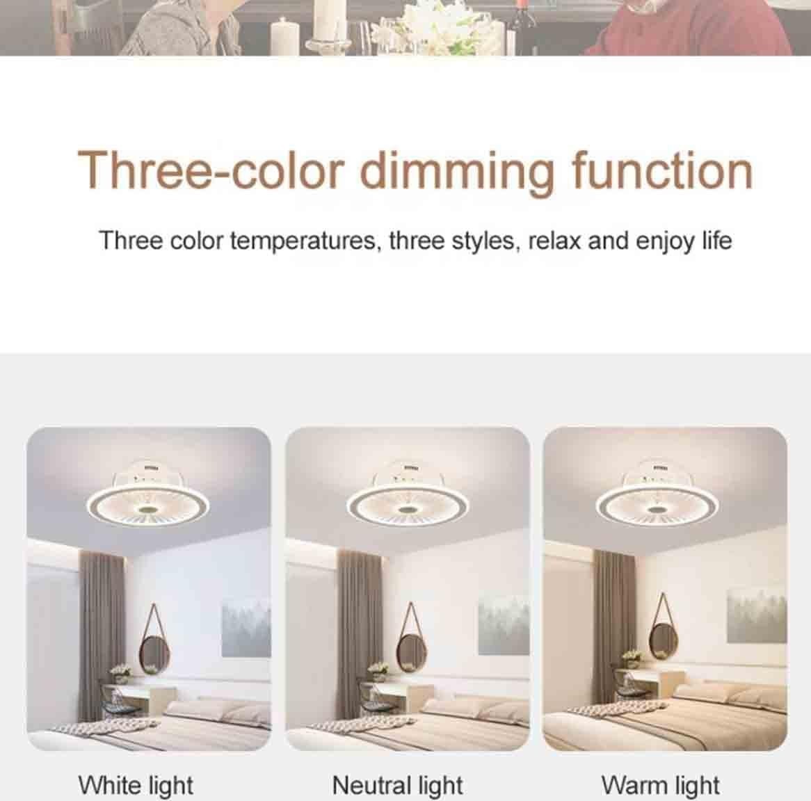 JUSTSWAG KZAN 40cm LED Ceiling Fan Light, 6-Speed, Dimmable, APP & Remote