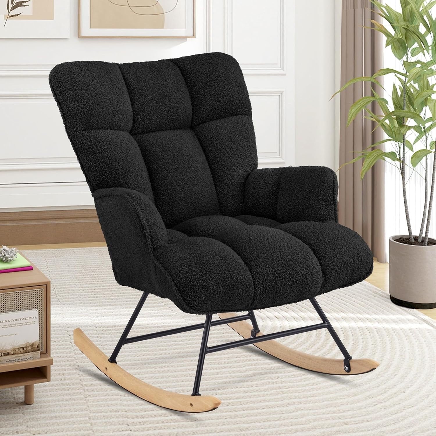 Nursery Rocking Chair Teddy Glider Armchair for Adults Comfy & Stylish