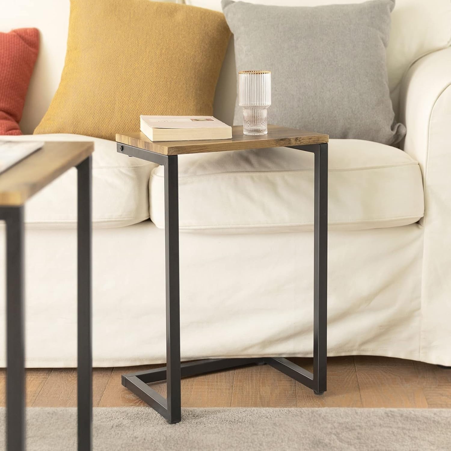 Space Saving Nesting Coffee Tables Set of 3 Engineered Wood & Metal Frame