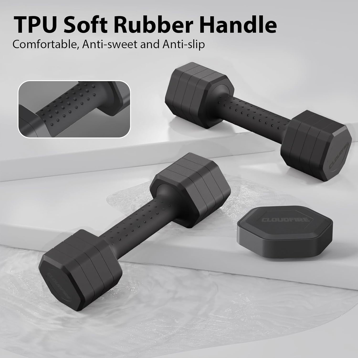 Women’s Adjustable Hand Weights 2–5lb Dial Dumbbells Compact Home Fitness
