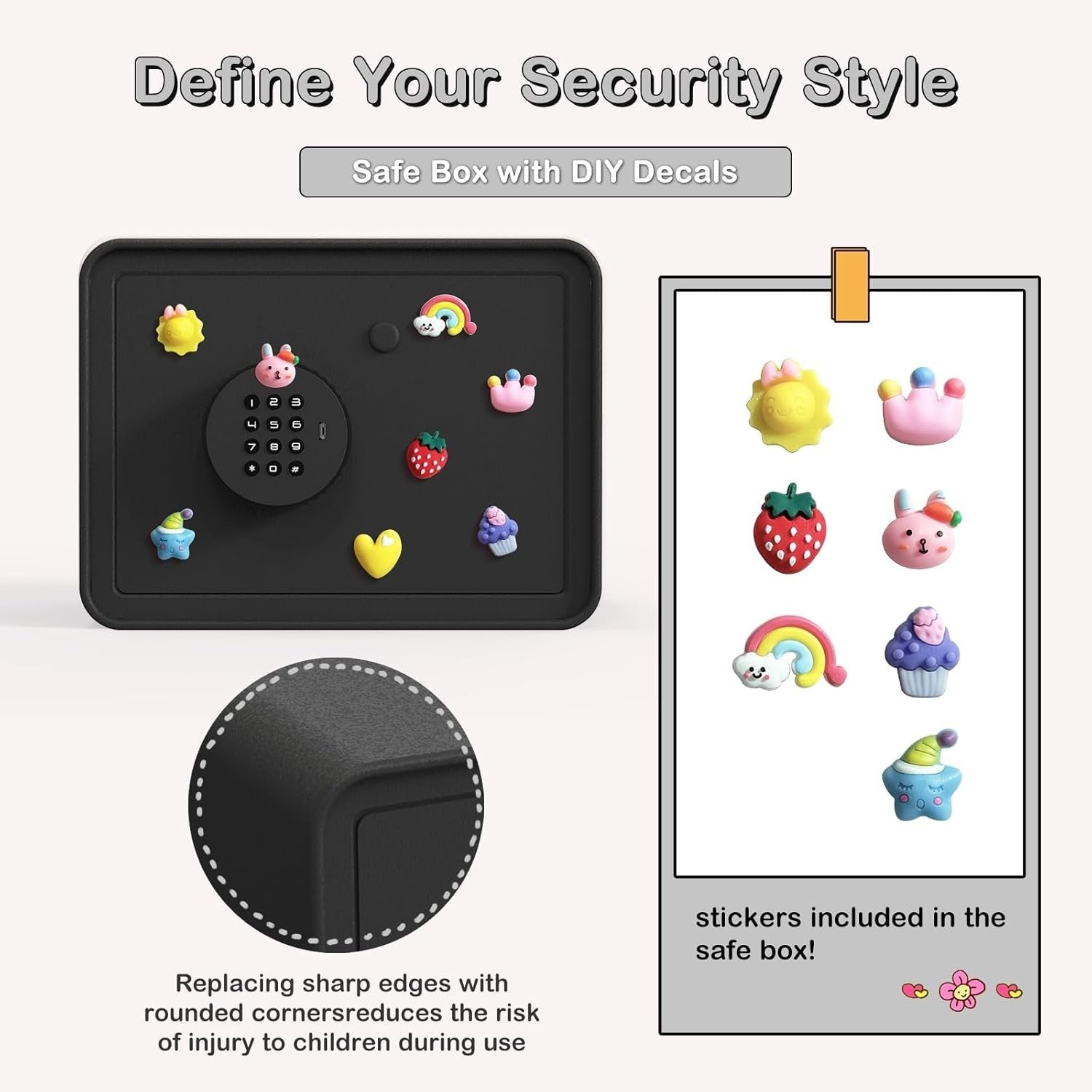 Kids Mini Safe Box Electronic Money Bank Keypad Lock Piggy Bank Black