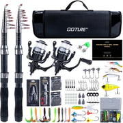 Telescopic Fishing Rod & Reel Combo – 2 Rods, 2 Pre-Spooled Reels, Bag