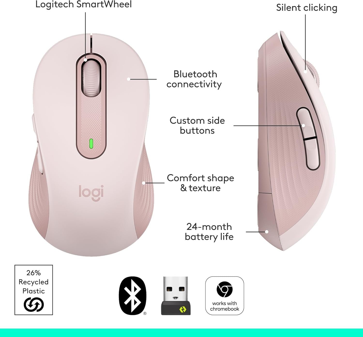 Large Hand Wireless Mouse Silent Click Ergonomic Bluetooth Home Office Comfort