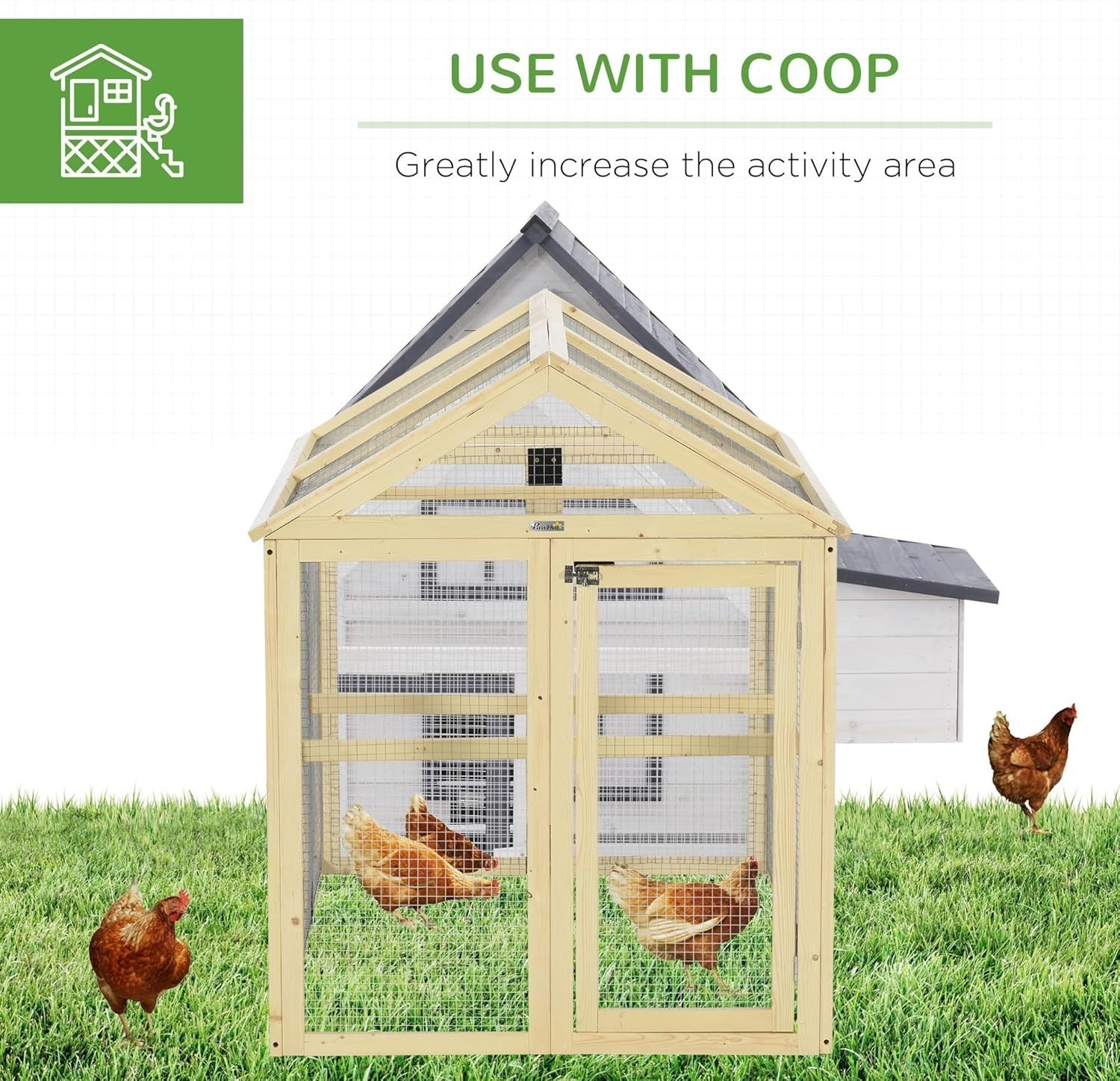 Large Wooden Chicken Run Coop Combinable Pet Playpen Outdoor 1–3 Hens
