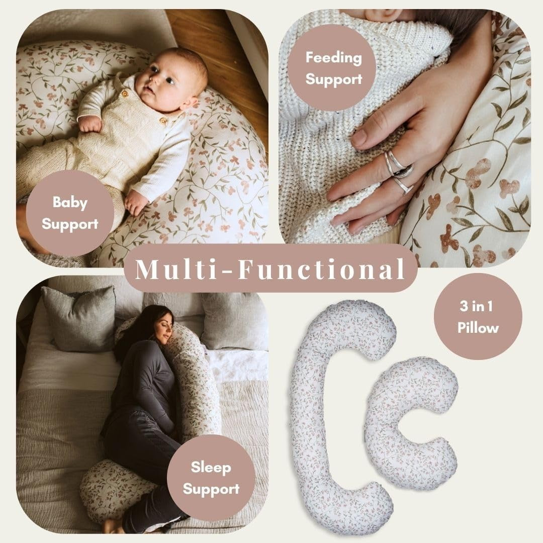 Pregnancy Pillow Full Body 3 in 1 Adjustable Maternity Nursing Support 65"
