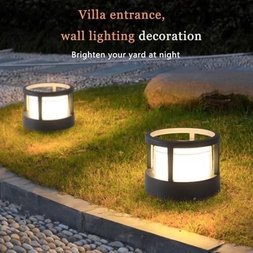 Waterproof LED Outdoor Post Cap Light, Acrylic Aluminum Lantern for Garden